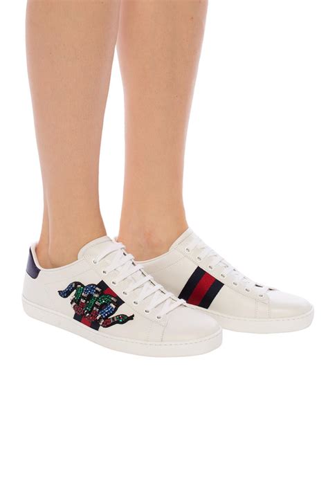 gucci sneakers snake|gucci ace embellished leather sneakers.